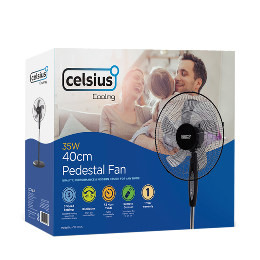 40cm Pedestal Fan with Remote Control- CELPF175
